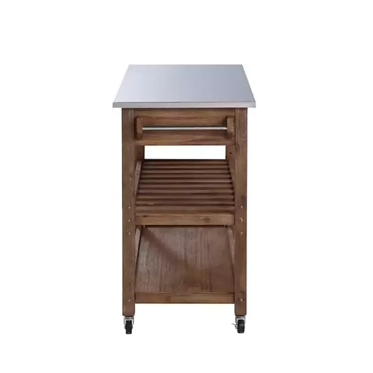 barnwood_sonoma_stainless_steel_top_kitchen_cart_2.webp Barnwood Sonoma Stainless Steel Top Kitchen Cart>Kirklands Home Clearance