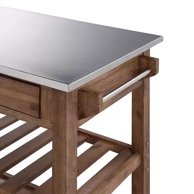 barnwood_sonoma_stainless_steel_top_kitchen_cart_4.webp Barnwood Sonoma Stainless Steel Top Kitchen Cart>Kirklands Home Clearance