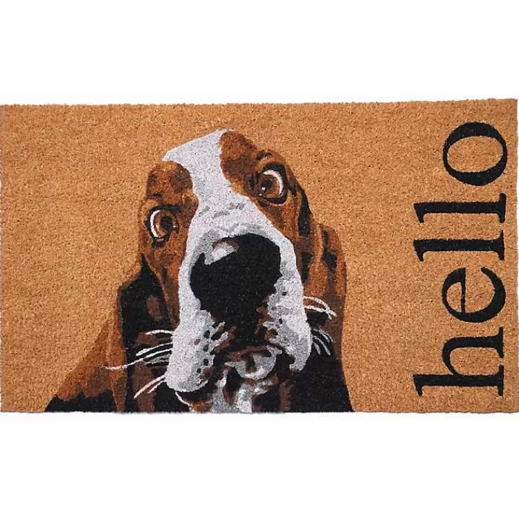 Basset Hound Hello Doormat>Kirklands Home Cheap