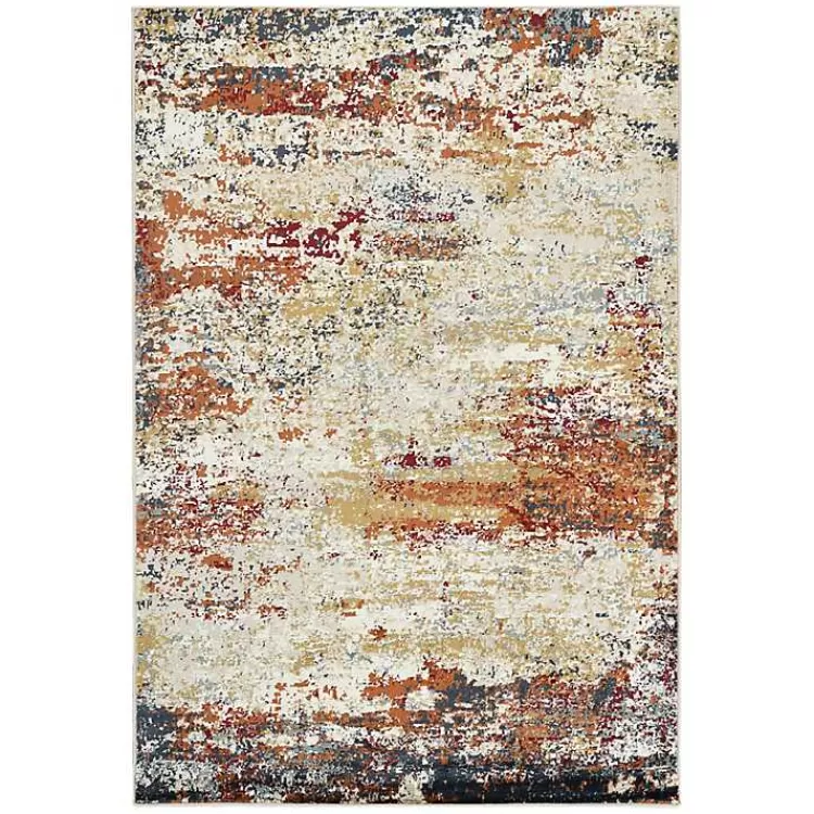 Bastia Ivory Orange Accent Rug, 2x3>Kirklands Home Outlet