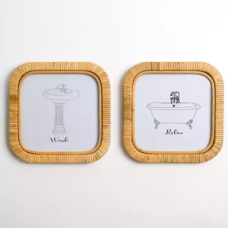 Bath Rattan Wrapped Wall Plaques, Set of 2>Kirklands Home Flash Sale