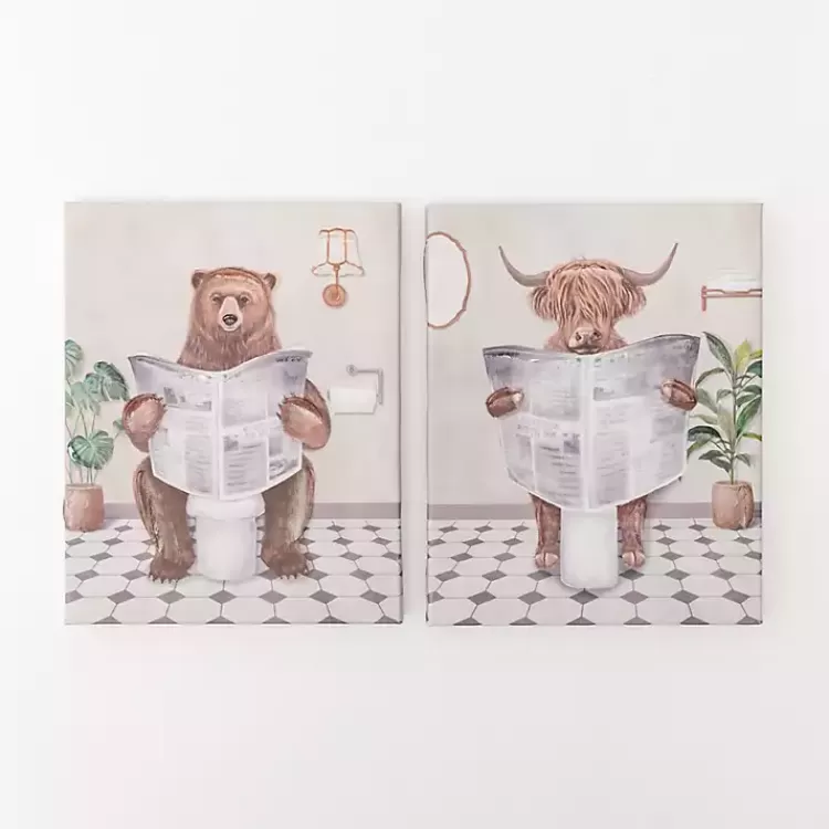 Bathroom Animals Canvas Art Prints, Set of 2>Kirklands Home Best Sale