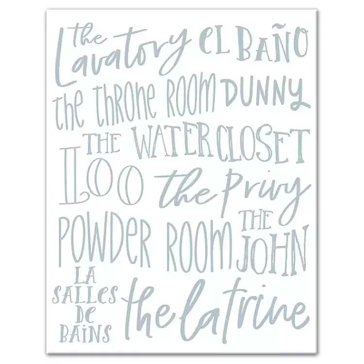 Bathroom Names Canvas Art Print>Kirklands Home Best Sale