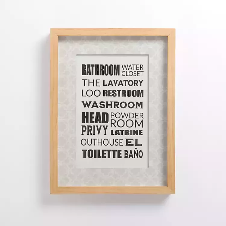 Bathroom Names Framed Wall Plaque>Kirklands Home Best Sale