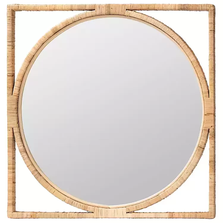 Bayan Natural Rattan Wall Mirror>Kirklands Home Store