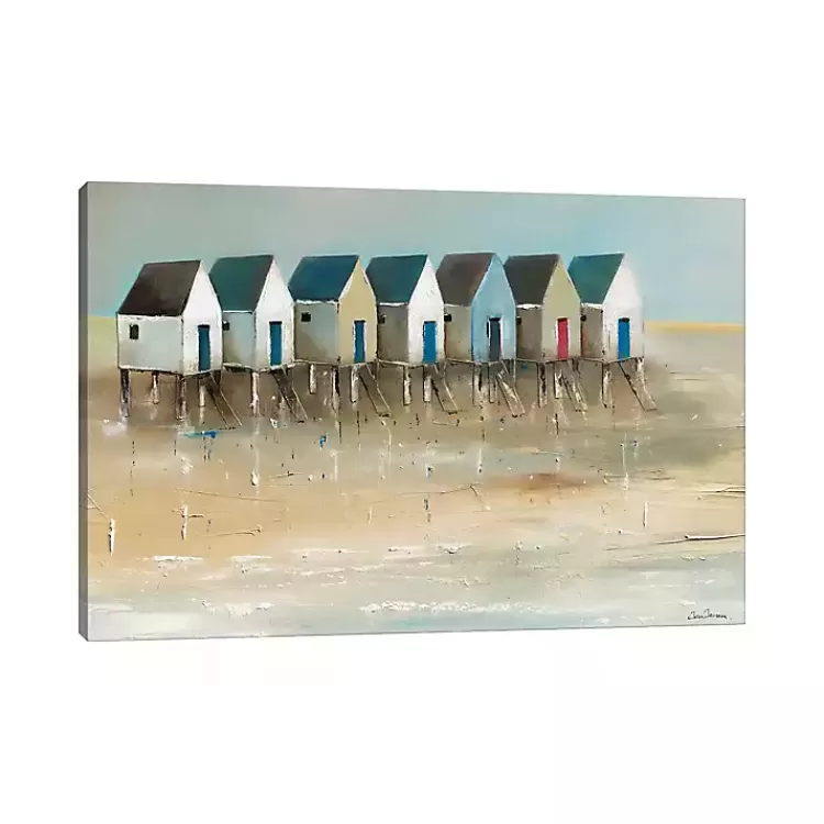 Beach Cabins Canvas Art Print>Kirklands Home Sale