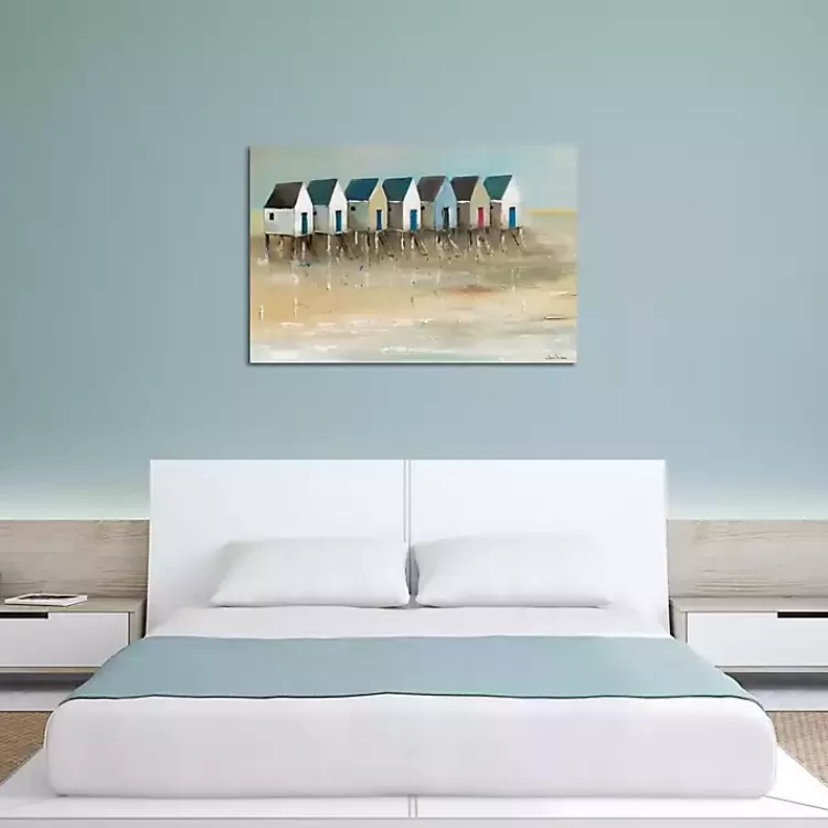 Beach Cabins Canvas Art Print>Kirklands Home Sale