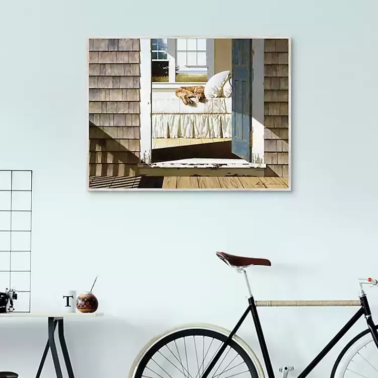 beach_house_dog_framed_canvas_art_print_2.webp Beach House Dog Framed Canvas Art Print>Kirklands Home Cheap