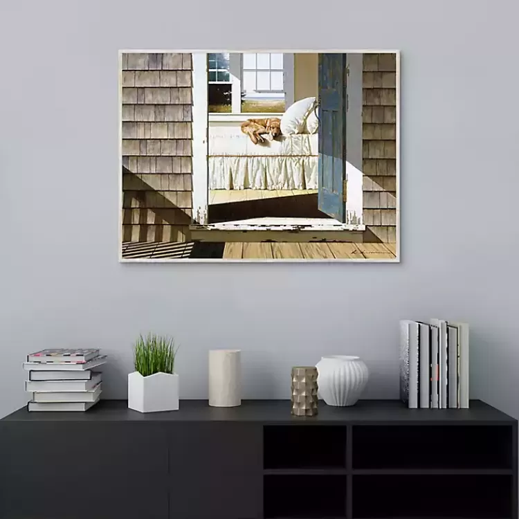 beach_house_dog_framed_canvas_art_print_3.webp Beach House Dog Framed Canvas Art Print>Kirklands Home Cheap