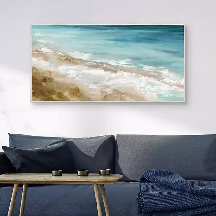 beach_waves_framed_canvas_art_print_2.webp Beach Waves Framed Canvas Art Print>Kirklands Home Discount