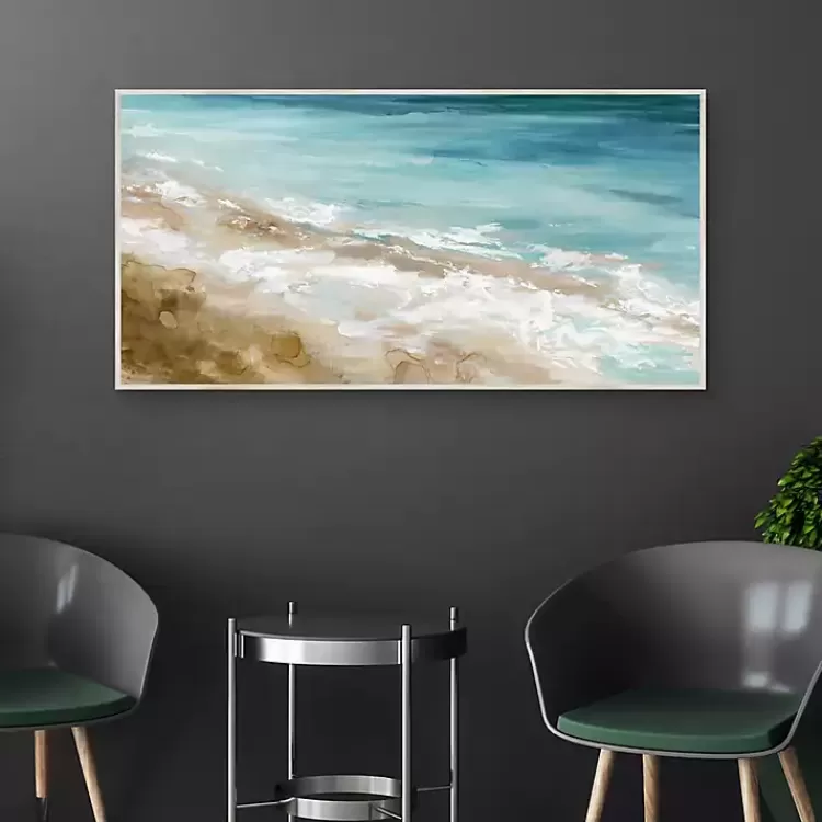 beach_waves_framed_canvas_art_print_3.webp Beach Waves Framed Canvas Art Print>Kirklands Home Discount