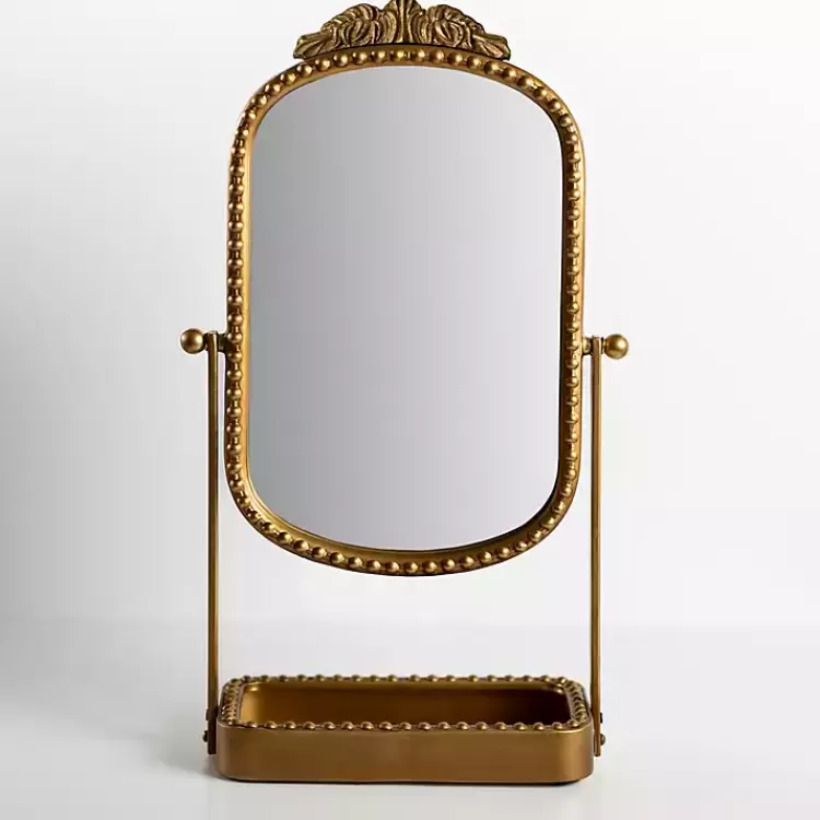 Beaded Bordeaux Tray Base Tabletop Mirror>Kirklands Home Sale