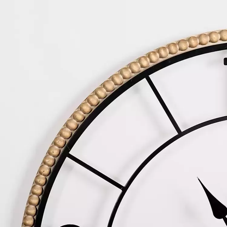 Beaded Wood and Metal Open Wall Clock>Kirklands Home Shop