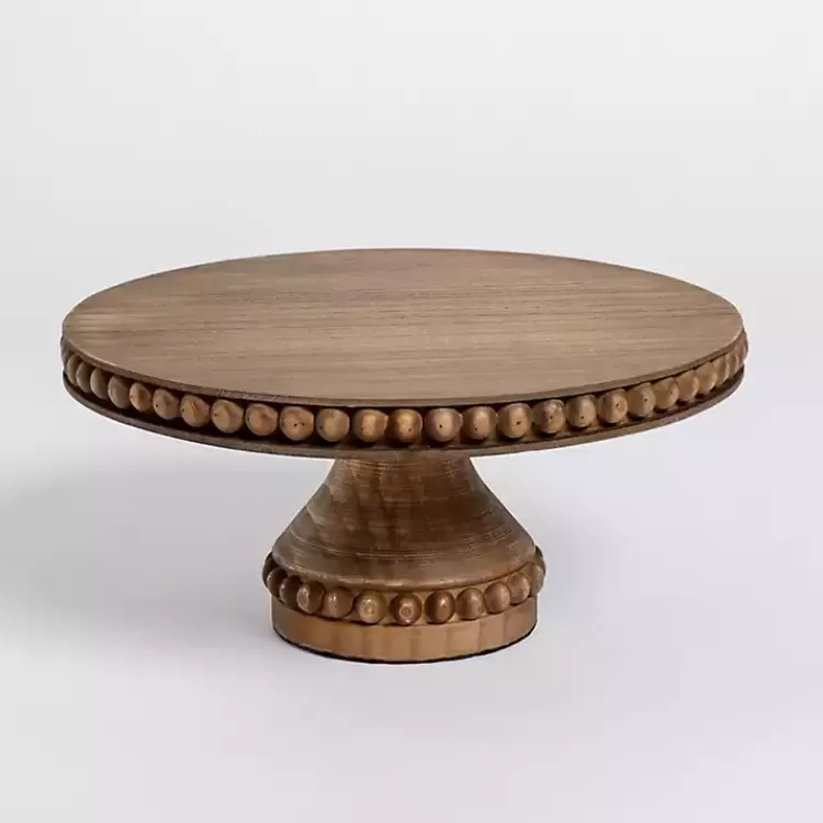 Beaded Wood Cake Stand>Kirklands Home Shop