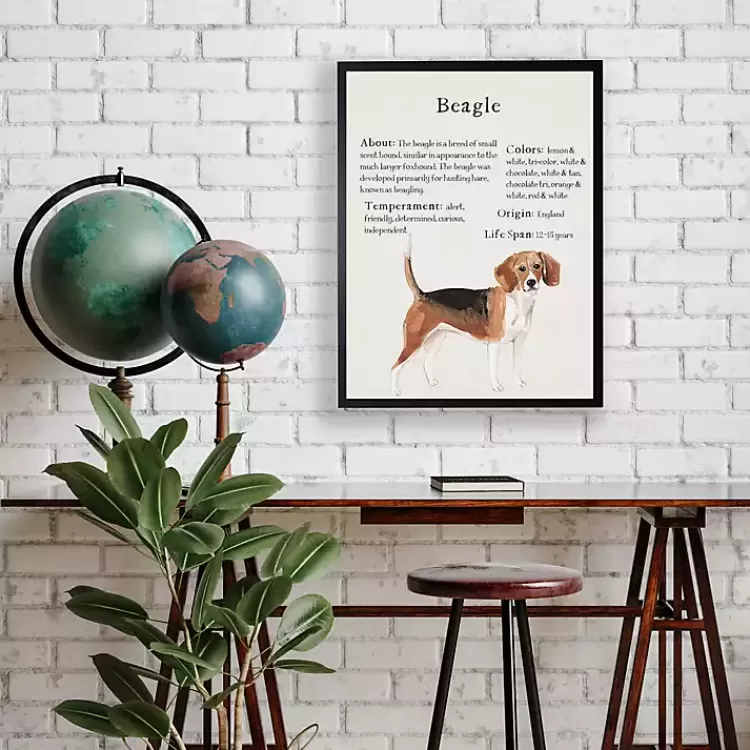 Beagle Facts Framed Wall Plaque>Kirklands Home New