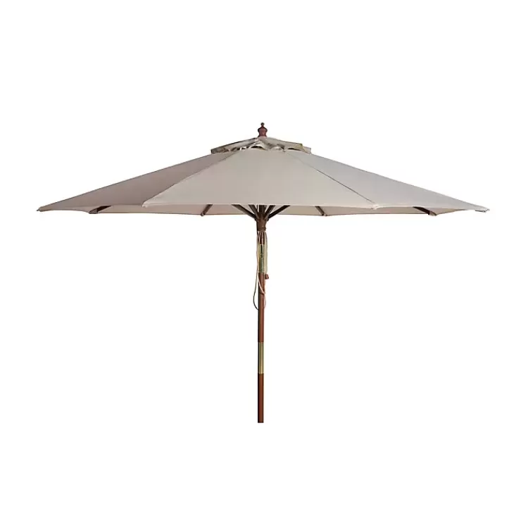 Beige 9 ft. Eucalyptus Outdoor Umbrella>Kirklands Home Flash Sale