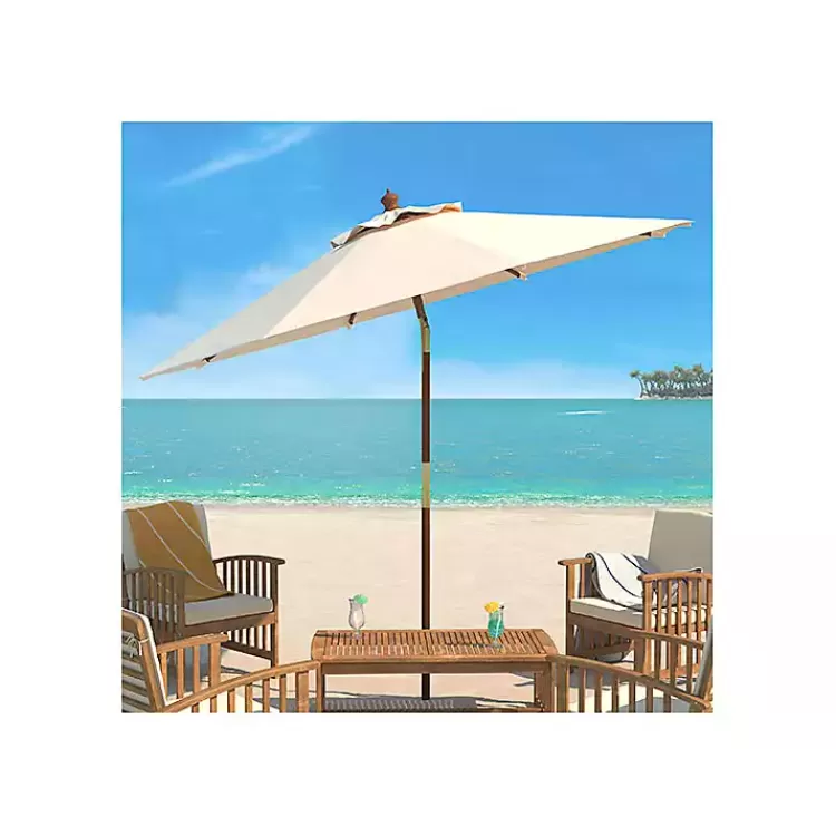 Beige 9 ft. Eucalyptus Outdoor Umbrella>Kirklands Home Flash Sale