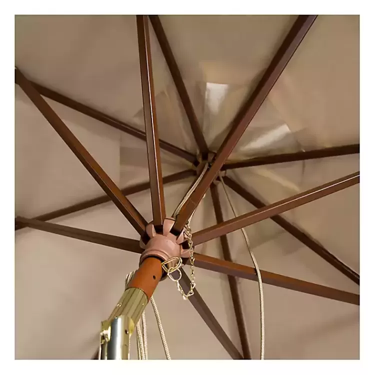 beige__ft_eucalyptus_outdoor_umbrella_2.webp Beige 9 ft. Eucalyptus Outdoor Umbrella>Kirklands Home Flash Sale