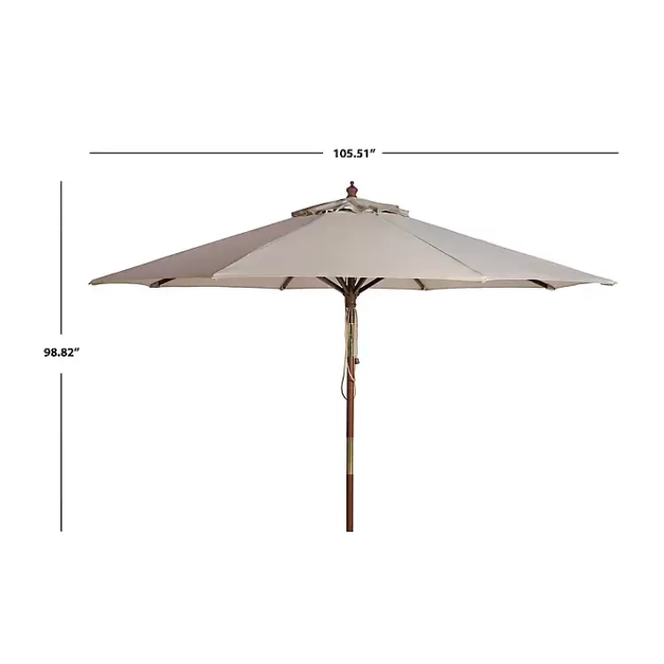 beige__ft_eucalyptus_outdoor_umbrella_3.webp Beige 9 ft. Eucalyptus Outdoor Umbrella>Kirklands Home Flash Sale