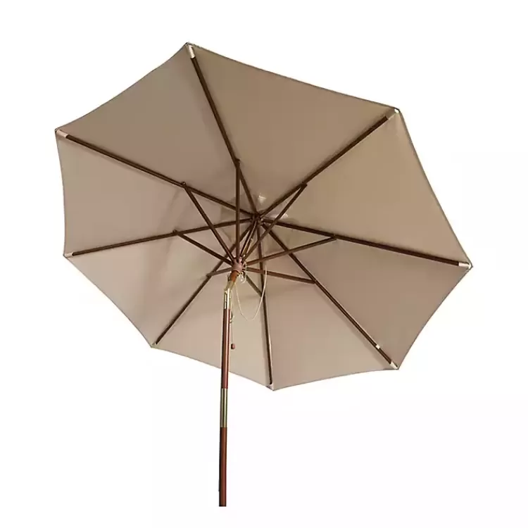 beige__ft_eucalyptus_outdoor_umbrella_4.webp Beige 9 ft. Eucalyptus Outdoor Umbrella>Kirklands Home Flash Sale