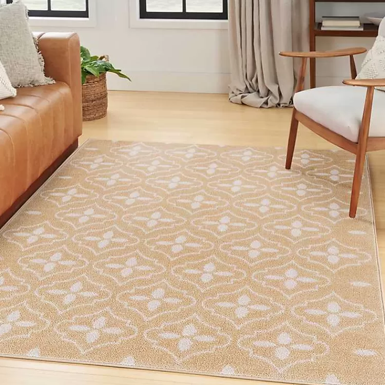 beige__ivory_quatrefoil_indooroutdoor_rug_x_2-2.webp Beige & Ivory Quatrefoil Indoor/Outdoor Rug, 4x6>Kirklands Home Hot