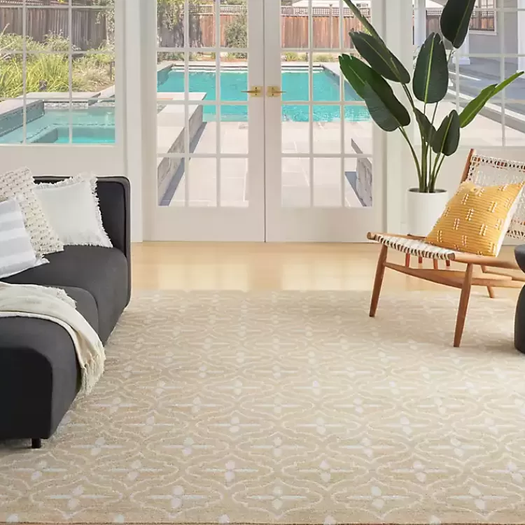 beige__ivory_quatrefoil_indooroutdoor_rug_x_4.webp Beige & Ivory Quatrefoil Indoor/Outdoor Rug, 8x10>Kirklands Home Fashion