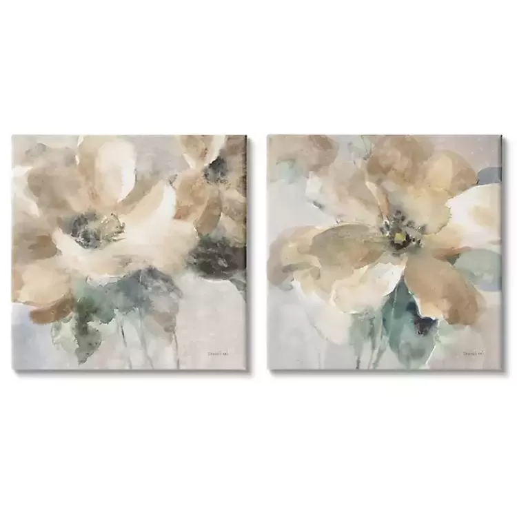 Beige Abstract Flowers Canvas Art Prints, Set of 2>Kirklands Home Flash Sale