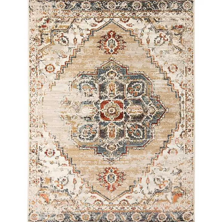Beige and Gold Medallion Area Rug, 5x7>Kirklands Home Cheap