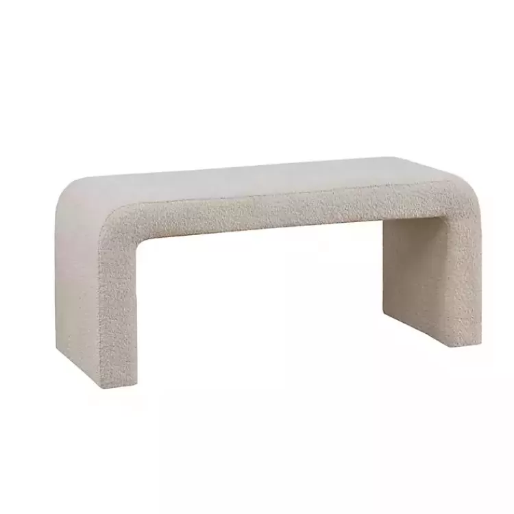 Beige Boucle Waterfall Bench>Kirklands Home Discount
