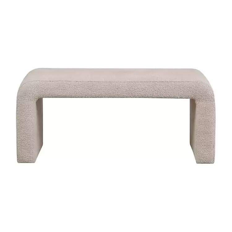 Beige Boucle Waterfall Bench>Kirklands Home Discount