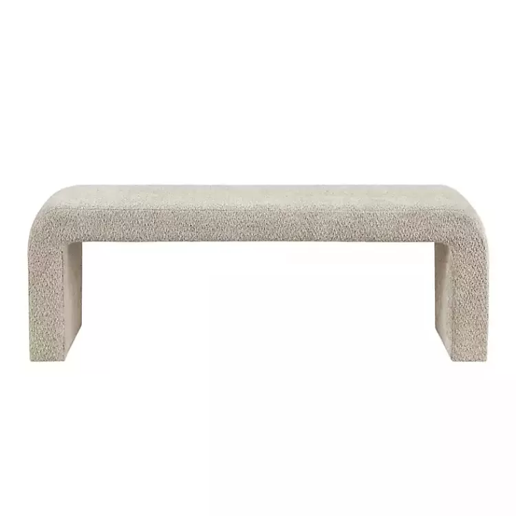 Beige Boucle Waterfall Bench, 52 in.>Kirklands Home Discount