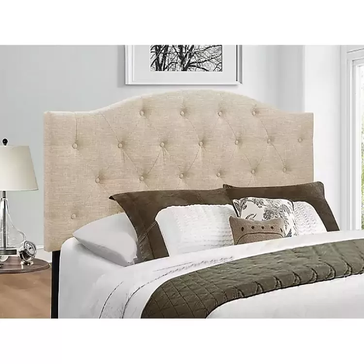 Beige Bryne Button Tufted Full/Queen Headboard>Kirklands Home Discount