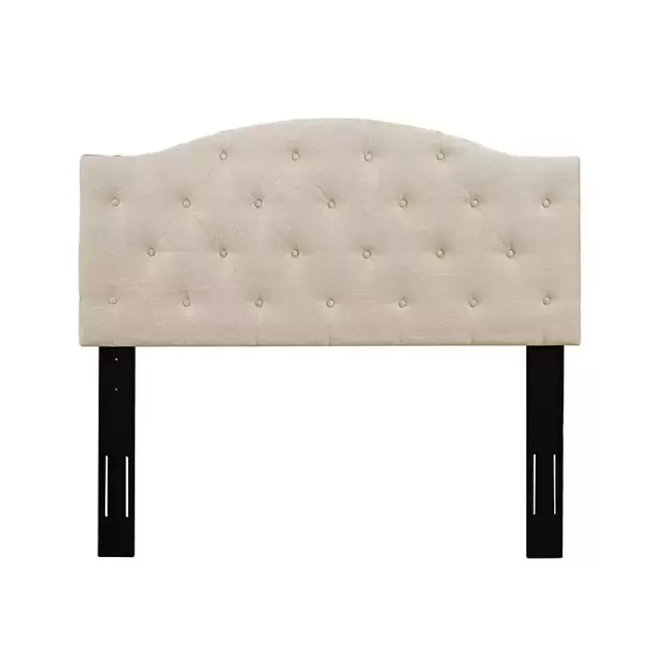 Beige Bryne Button Tufted Full/Queen Headboard>Kirklands Home Discount