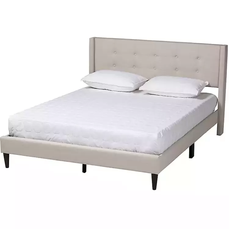 Beige Button Tufted Headboard Full Platform Bed>Kirklands Home Cheap