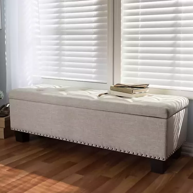 beige_buttontufted_upholstered_storage_bench_7.webp Beige Button-Tufted Upholstered Storage Bench>Kirklands Home Discount