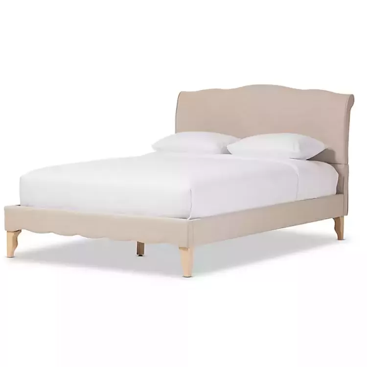 Beige Classic French Queen Platform Bed>Kirklands Home Clearance