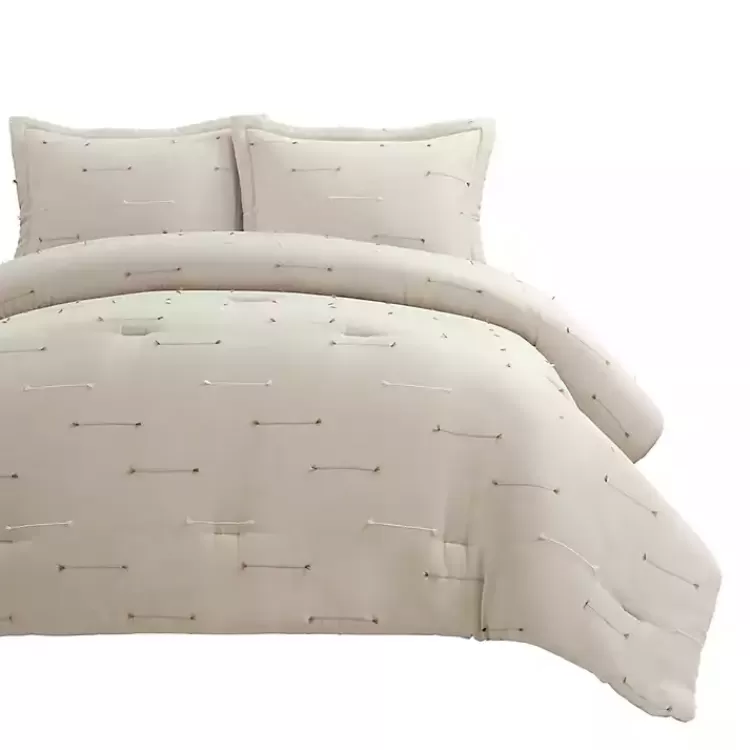 Beige Clip Jacquard 3-pc. King Comforter Set>Kirklands Home Flash Sale