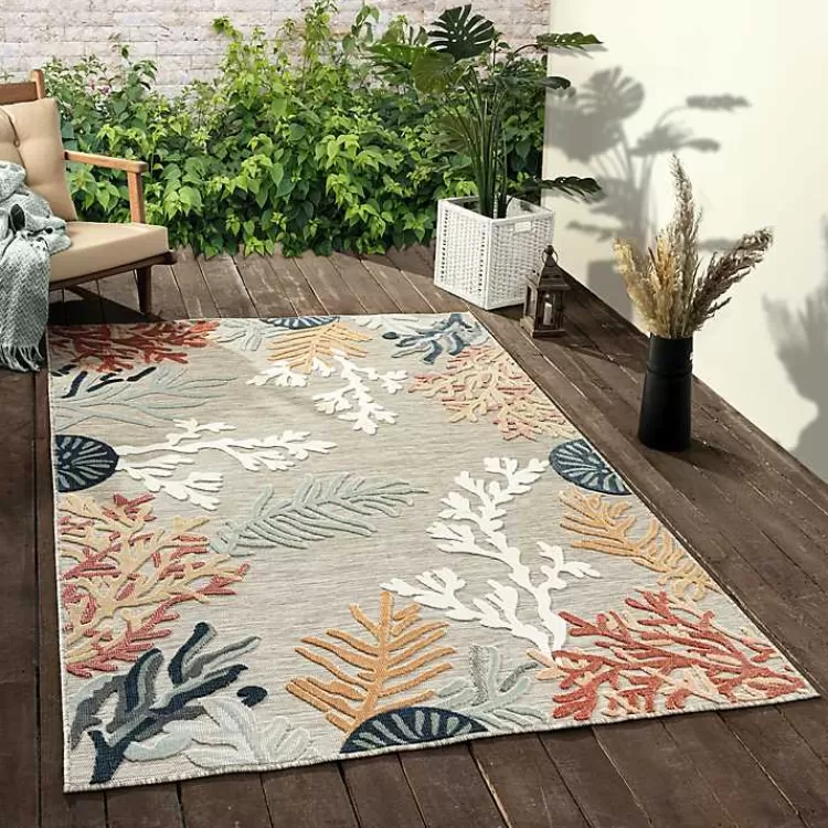 Beige Coral Reef Area Rug, 5x7>Kirklands Home Hot