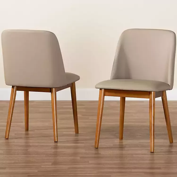 Beige Faux Leather Modern Dining Chairs, Set of 2>Kirklands Home Sale