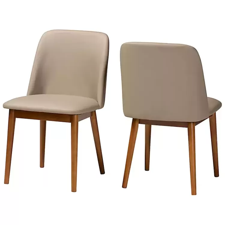 Beige Faux Leather Modern Dining Chairs, Set of 2>Kirklands Home Sale