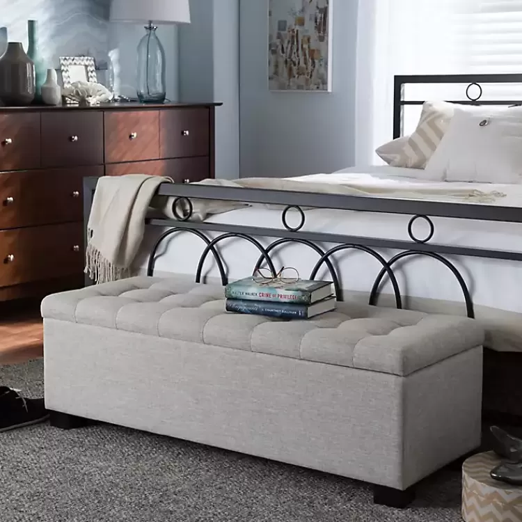 beige_gridtufted_contemporary_storage_bench_7.webp Beige Grid-Tufted Contemporary Storage Bench>Kirklands Home Shop
