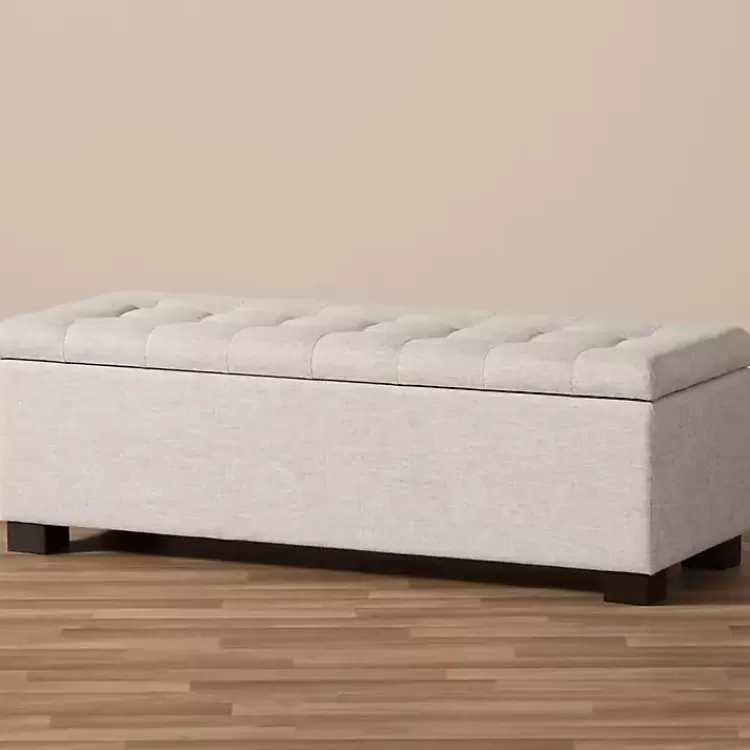 beige_gridtufted_contemporary_storage_bench_9.webp Beige Grid-Tufted Contemporary Storage Bench>Kirklands Home Shop