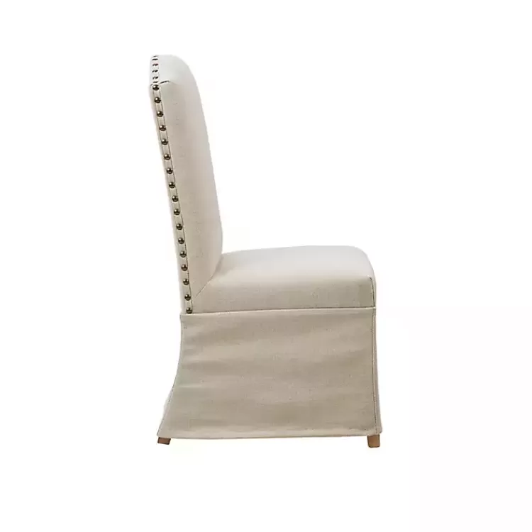 beige_high_back_skirted_dining_chairs_set_of__4.webp Beige High Back Skirted Dining Chairs, Set of 2>Kirklands Home Clearance