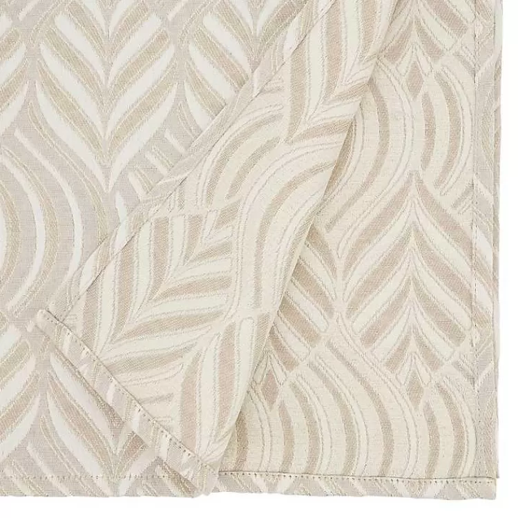 Beige Jacquard Leaf Tablecloth, 90 in.>Kirklands Home Cheap