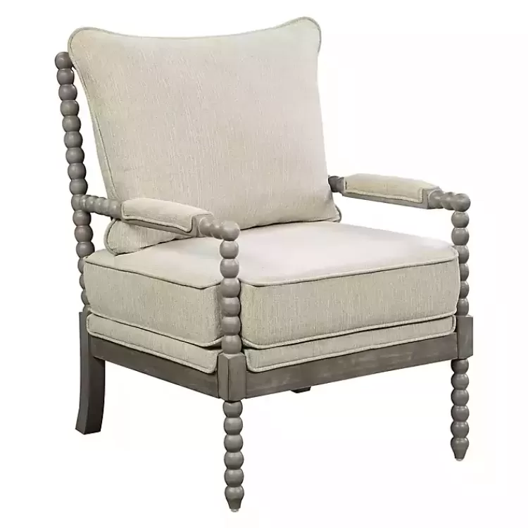 Beige Liam Turned Leg Accent Chair>Kirklands Home Best Sale