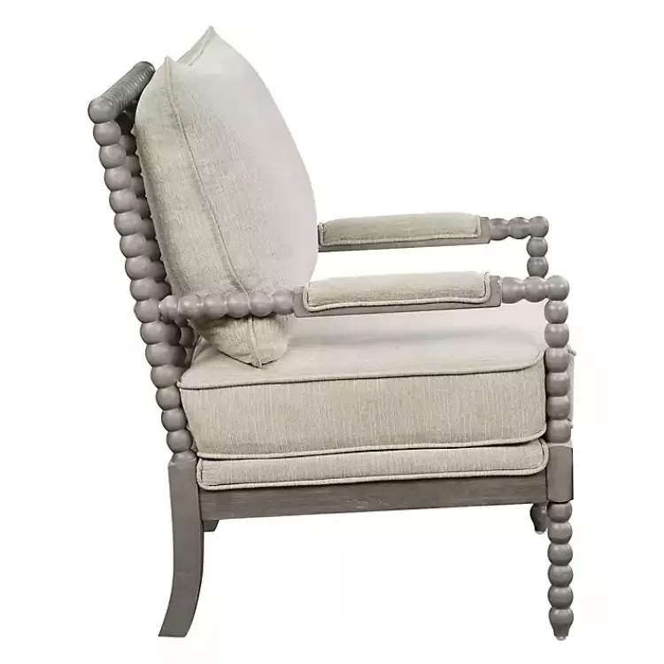 Beige Liam Turned Leg Accent Chair>Kirklands Home Best Sale