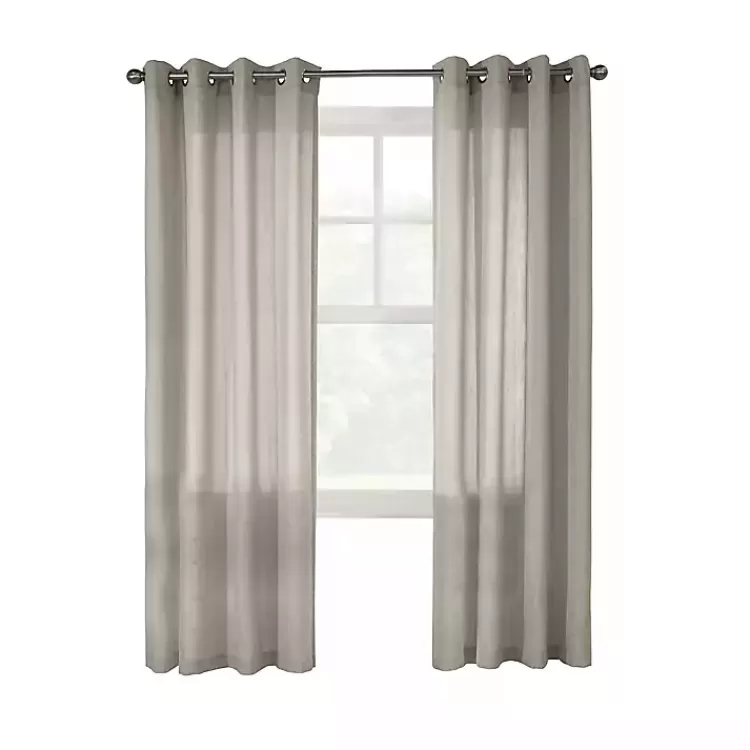 Beige Linen Light Filtering Curtain Panel, 84 in.>Kirklands Home Hot