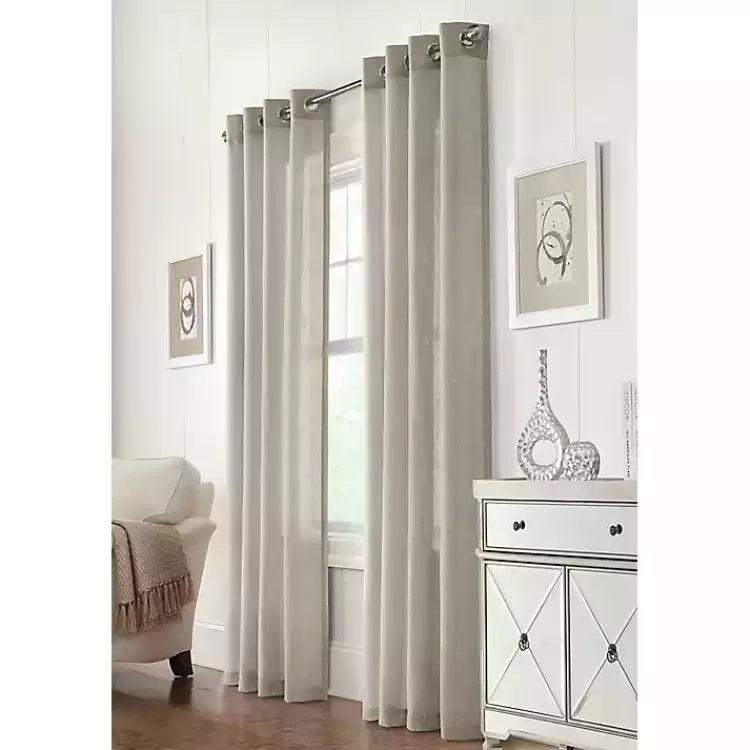 Beige Linen Light Filtering Curtain Panel, 84 in.>Kirklands Home Hot