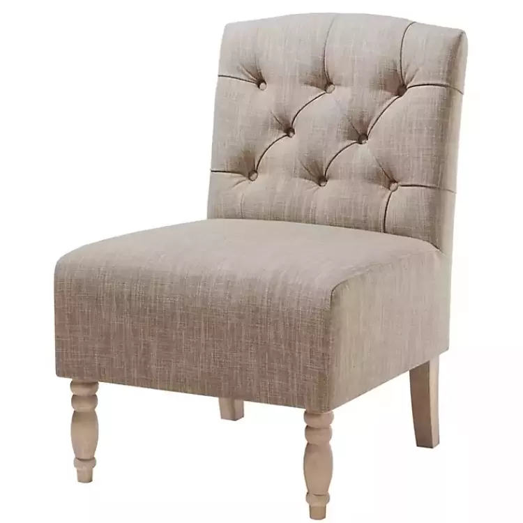 Beige Luna Tufted Armless Accent Chair>Kirklands Home Shop