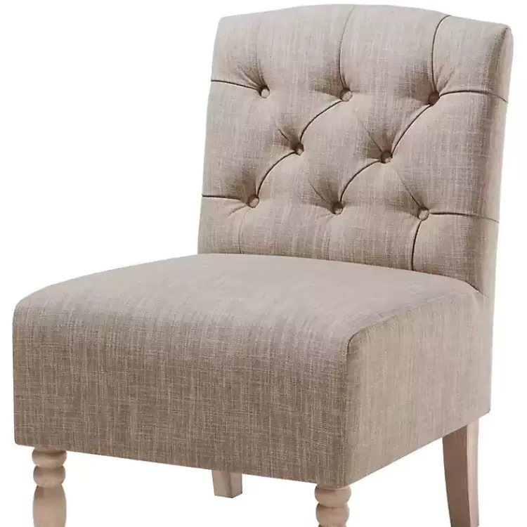 Beige Luna Tufted Armless Accent Chair>Kirklands Home Shop